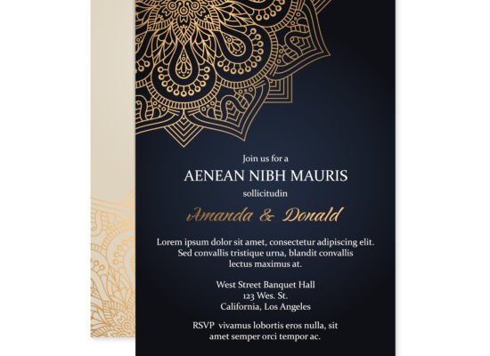 Vector business cards. Vintage decorative elements with mandala.